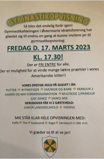Gymnastikopvisning 2023